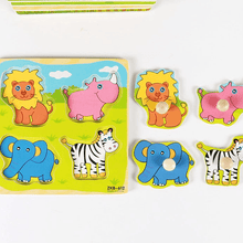 Load image into Gallery viewer, New Hand Grab Board Wooden Puzzle Toys for Children Cartoon Animal Fruit  Kids Baby Early Educational Learning Toy

