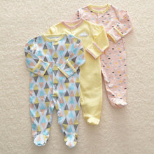 Load image into Gallery viewer, 3Pcs Baby unisex Rompers  Long Sleeve Sleep suit Cartoon Jumpsuit Baby Pajamas Stes For Kids Between 0-12Months
