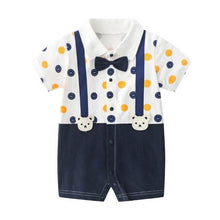 Load image into Gallery viewer, Modern Luxury New Born Baby Summer Gentleman Rompers for Baby Boys Cotton Jumpsuit 0-12M
