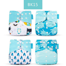 Load image into Gallery viewer, 4PCS/SET Washable Eco-friendly Diaper Ecological Adjustable Nappy Reusable Cloth Diapers Set For Baby and Kids
