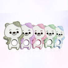 Load image into Gallery viewer, Silicone Bear Baby Teethers Silicone Beads Baby Pacifier Clips Teething Toys Clip Nipple Clasps For Baby Boys And Girls

