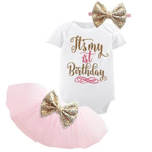 Load image into Gallery viewer, New Trend Dress For Baby Girls First 1st Birthday Baby Clothing Toddler Summer Clothes For Birthday Party
