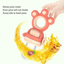 Load image into Gallery viewer, Modern Rotary Seal Non Slip Home Safe Baby Fruit Feeder Pacifier Fresh Food Bite Bag Soft Silicone Teething Toy For baby and Kids

