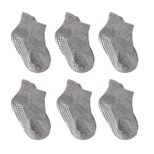 Load image into Gallery viewer, 6 Pairs Cotton Baby 's Non-slip Boat Low Cut Floor Socks With Rubber Grips For Boys &amp; Girls Sock
