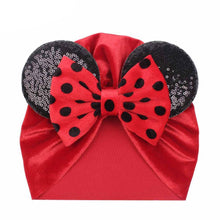 Load image into Gallery viewer, Modern Shiny Cute Dot  Big Bow Baby Cap Hat For Girls Kids Flannel Beanie Autumn Winter Warm Girls Turbans
