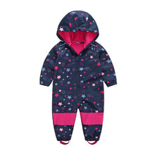 Load image into Gallery viewer, Ski suit For Children Soft Shell Outdoor Jacket Waterproof  Fleece Lining Jumpsuit For Boys and Girls In Modern Colorful Design
