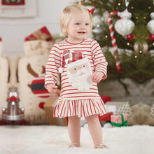 Load image into Gallery viewer, Baby Girl Dress   Winter Warm Clothes Toddler  Long Sleeve Stripe  Christmas Ruffle Dress  Unique Design
