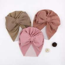 Load image into Gallery viewer, Modern Stylish Cotton Baby Newborn Cap Newborn Baby Beanie Top Bow For Baby Excellent For Photography Props Baby Turban Cap

