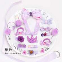 Load image into Gallery viewer, Luxury ModernBaby Girl Headband Set 18Pcs for Children's Turban Darling Bows Kids Headwear Elastic Hair Bands Clips Hairpins Sets
