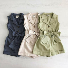 Load image into Gallery viewer, Luxury Elegant Summer Kids Girls Clothes Waistband Drawstring Romper Jumpsuit For Girls And Kids
