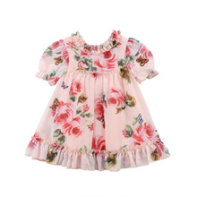 Load image into Gallery viewer, Floral Tulle Dress Kid Baby Girl Flower Puff Sleeve Princess  Wedding Party Pageant Children Dress For All Occasion
