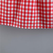 Load image into Gallery viewer, Print Plaid Bow Summer Princess Party Dress Infant Newborn Baby Dress+Hat 2pcs Kids Clothing Set
