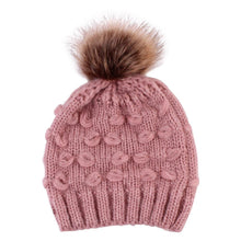 Load image into Gallery viewer, Infant Baby Boy Girl &amp; Mom Winter Knit Warm Soft Beanie Hat Hairball Cap for Adult Children Family Matching Caps Hats
