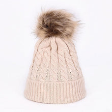 Load image into Gallery viewer, Winter Warm Baby Hat Fur Pompom Knitted Baby Hat Cap Infant Toddler Kids Hat Beanie In Modern Designer Style
