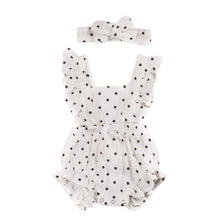 Load image into Gallery viewer, Newborn Baby Girls Ruffles Romper  Backless Flower Sun suit Jumpsuits With Headband In Luxury Floral Design
