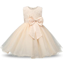 Load image into Gallery viewer, Luxury Modern Designer Baby Girls Flower Gowns Baptism Princess tutu Birthday Dress WIth Big Bow On Back
