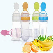 Load image into Gallery viewer, NEW Baby Feeding Bottle Spoon With Silicone Spoon Newborn Infant Squeeze Spoon Toddler Supplement food Bottle Feeder For Kids and Baby
