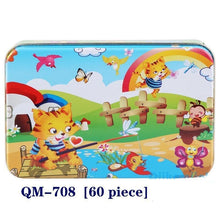 Load image into Gallery viewer, New 60 Pieces Wooden Puzzle Kids Toy Cartoon Animal Wooden Puzzles Child Early Educational Learning Toys for Christmas Gift
