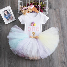 Load image into Gallery viewer, Modern Unicorn Baby Kids 1st year Girls Dress For Birthday Party Outfits Infant Princess Girls Clothes 12 Months Kids

