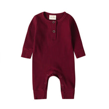 Load image into Gallery viewer, Infant Baby Boy Girl Cotton Romper Knitted Ribbed Jumpsuit Solid Clothes Warm Outfit For Kids
