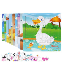 Load image into Gallery viewer, 38 Style Cartoon Wooden Puzzle Children Animal/ Vehicle Toy For  2-6 Year Baby Early Educational Toys for Kids
