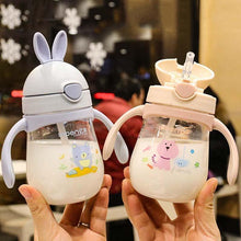 Load image into Gallery viewer, Rabbit Baby Feeding Cup with a Straw BPA Free Children Feeding Drinking Handle Water Bottles Training Cup For Milk For Kids and baby
