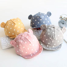 Load image into Gallery viewer, Modern Children Cute Sun Hat Polka Dot Baby Hat Girl Boy Sun Hat With Ears Baseball Cap For Boys Kids
