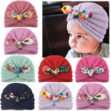 Load image into Gallery viewer, New  Handmade Cotton Girl Hat Autumn Winter Baby Boy Girl Hat Colorful Bow Elastic Cute Baby Turban In Elegant Design
