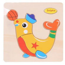 Load image into Gallery viewer, Baby Toys Wooden 3D Puzzle Cartoon Animal Intelligence Kids Educational Brain Teaser Children Tangram Shapes Learning
