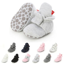 Load image into Gallery viewer, Stylish Baby Boy Girl Socks Toddler Shoes Solid Prewalkers Booties Cotton Winter Soft Anti-slip Warm Newborn Infant Shoes
