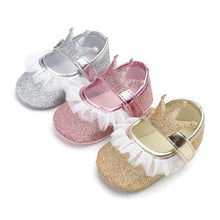 Load image into Gallery viewer, Newborn Infant Baby Girls Shoes Toddler Kids Princess Crown Glitter Design Shoes Soft Sole Anti-slip
