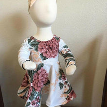 Load image into Gallery viewer, Newborn Infant Baby Girls Dress Floral Kids with Long Sleeve Dress +Headband Outfits Set Clothes Modern Dress for Girls
