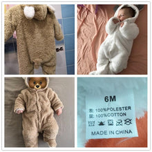 Load image into Gallery viewer, Newborn Winter Hoodie Baby Rompers Outwear Infant Baby Jumpsuit 3M -12M For Girls and Boys Winter Romper
