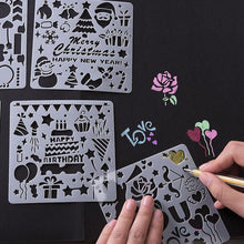 Load image into Gallery viewer, 5Pcs/Set Children's Ruler Cutout Painting Template Hand Account Album Theme Lace Ruler Drawing Board Stencil Decoration Tools For Kids Drawing Education Toy
