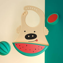 Load image into Gallery viewer, Silicone Baby Eating Bib Children Adjustable Large Boy Girl Saliva Pocket Super Soft Waterproof Bibs For Kids
