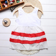 Load image into Gallery viewer, Luxury Summer Fashion Purple Stripe Round Neck Sleeveless Chiffon Dresses for baby Girls With Big Bow
