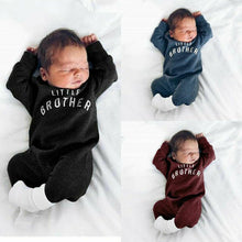 Load image into Gallery viewer, Newborn Infant Baby Girls Boy Top Romper Jumpsuit Bodysuit Comfy Outfits With Text Little Brother For Boys
