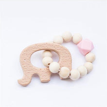 Load image into Gallery viewer, Modern Baby Silicone Wooden  Nursing Bracelets Wood Teether Silicone Beads Teething Wood Rattles Toys for Baby
