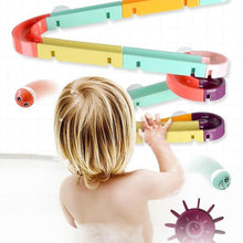 Load image into Gallery viewer, Baby Bath Toys Wall Suction Cup Marble Race Run Track Bathroom Bathtub Kids Play Water Games Toy Set for Children
