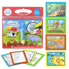 Load image into Gallery viewer, Reusable Magic Water Drawing Book With Pen Coloring Painting Book Drawing Board Juguetes Education Learning Toys for Children
