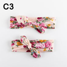 Load image into Gallery viewer, Modern  Mother &amp; Baby Headbands Kids Girl Bow With Rabbit ear Print Floral Hair Bands Parent-Child Hair Accessories
