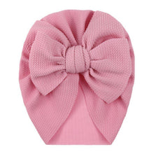 Load image into Gallery viewer, Handamde Elegant Baby Hats for Girls Big Bow Turban Hat Newborn  Baby Beanie Cap Solid Color Style
