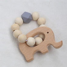 Load image into Gallery viewer, Modern Baby Silicone Wooden  Nursing Bracelets Wood Teether Silicone Beads Teething Wood Rattles Toys for Baby
