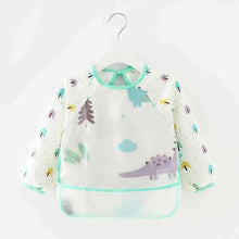 Load image into Gallery viewer, Cute Cartoon Print Baby Waterproof Long Sleeve Apron Children Feeding Smock Bib Baby Accessories
