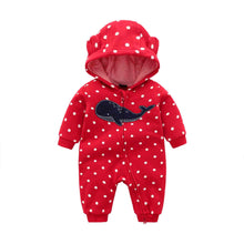 Load image into Gallery viewer, Baby Rompers Long Sleeve Zip Hooded Jumpsuits Playsuits for Toddler Boy/Girl For Autumn and Winter Season
