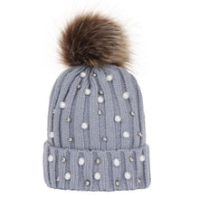Load image into Gallery viewer, Luxury Baby Kids Pompom Newborn Baby Hat Cap Knitted Warm Hats With Rhinestone for Baby Girl/Boy Beanie Soft Toddler Hat
