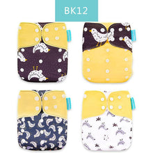 Load image into Gallery viewer, 4PCS/SET Washable Eco-friendly Diaper Ecological Adjustable Nappy Reusable Cloth Diapers Set For Baby and Kids
