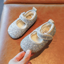Load image into Gallery viewer, Princess Baby Girls Winter Warm Kids Shoes Hook Loop Soft Non Slip Toddler Children Ballet Shoes
