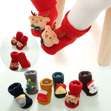 Load image into Gallery viewer, Luxury Modern Christmass Children's Socks With  Doll Baby Keep Warm Elk Non-Slip Socks Newborn For Infant Toddler Kids
