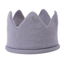 Load image into Gallery viewer, Modern Luxury New Trend  Baby Hat Girls and Boys Crown Knitted Cap Toddler Empty Top Hats Newborn Design Woolen Yarn Bonnet For Kids
